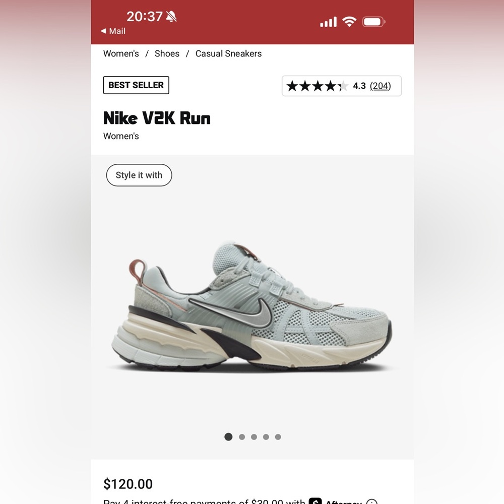 NEW! Nike V2K Run Gray and Black Sneakers size 8.5